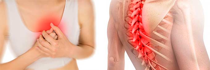 Причины болезненности груди при остеохондрозе Боли в груди и спине